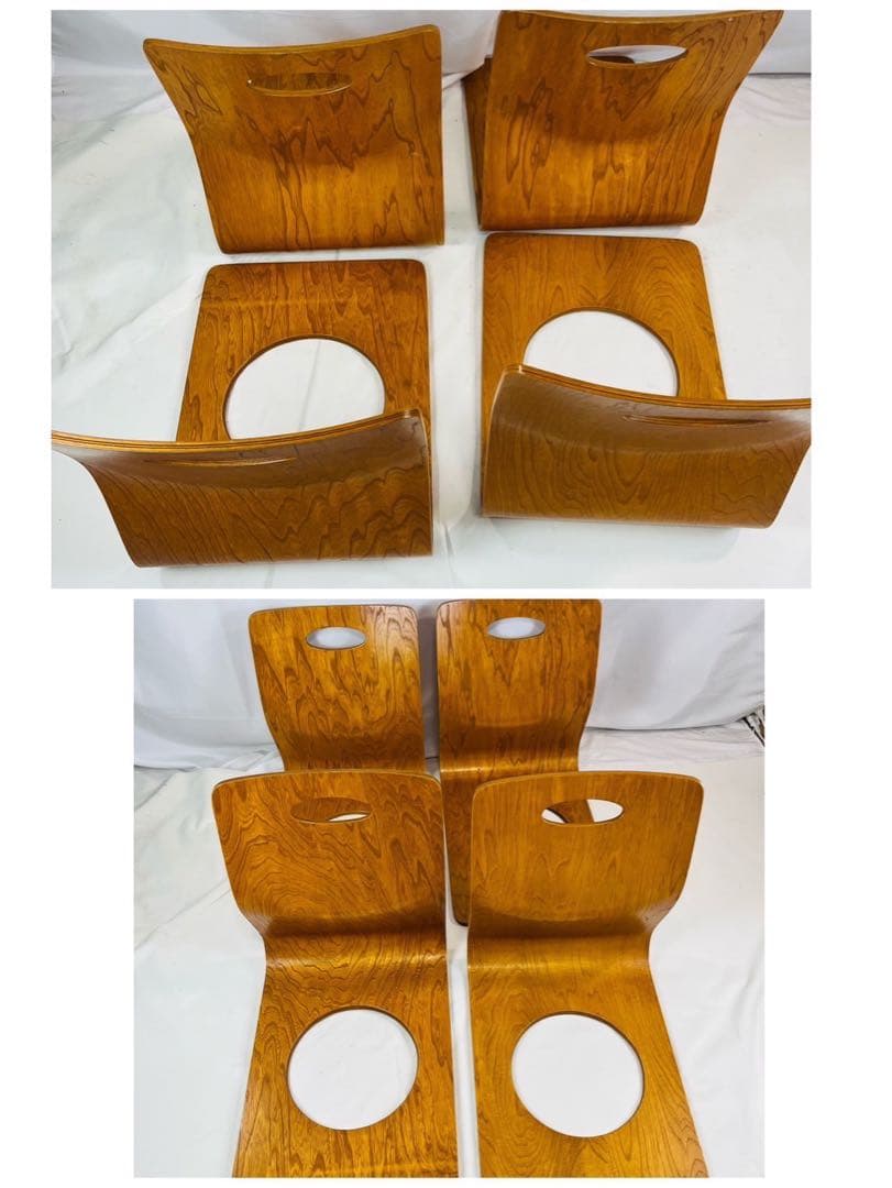 【良品】 曲げ椅子 10脚セット 木製 アンティーク 昭和レトロ ③