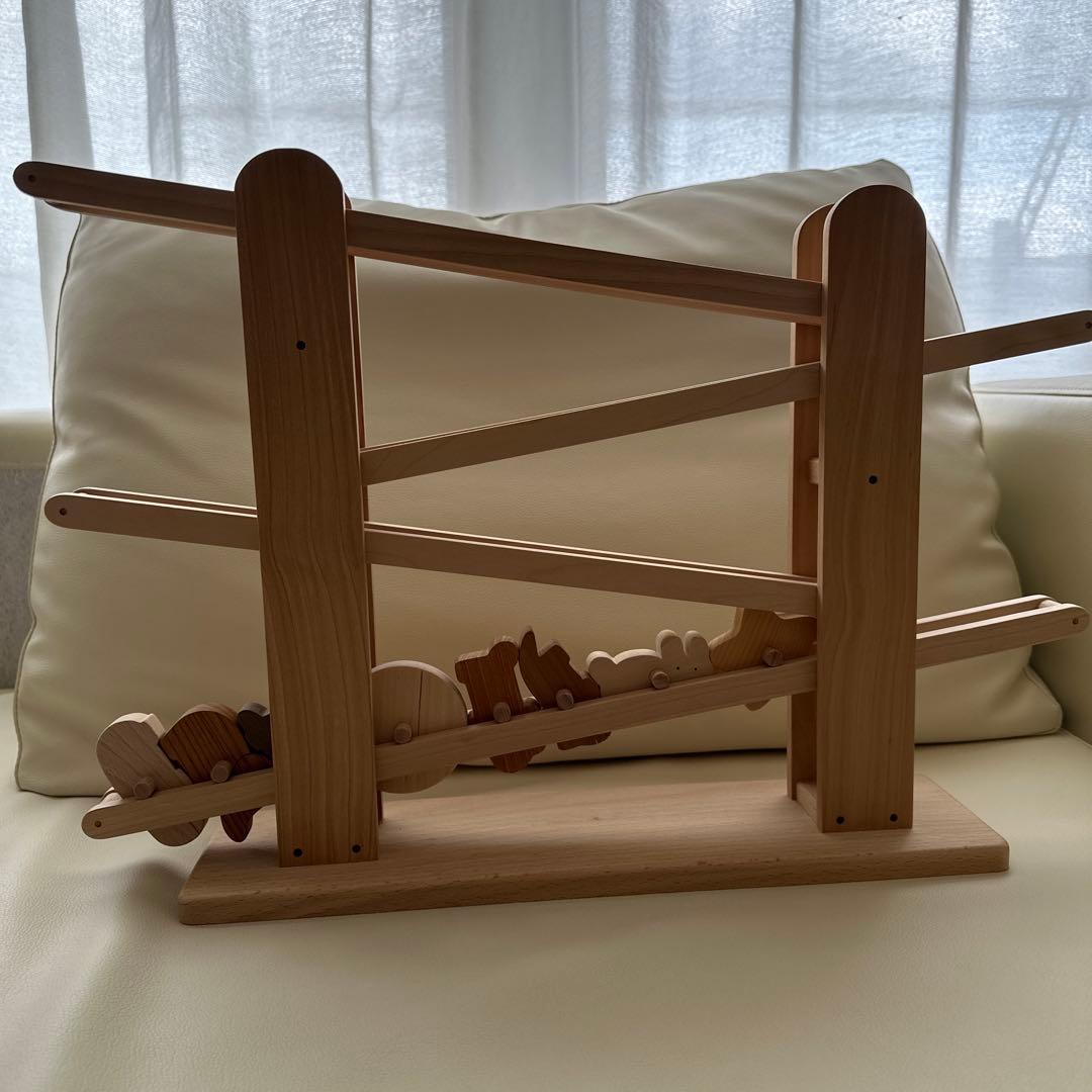 なかよしライブラリー　ころころ動物　木のおもちゃ　スロープトイ