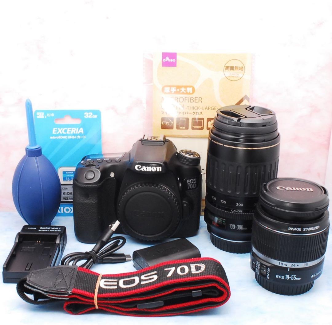 Canon EOS 70D☆手ぶれ補正標準＆超望遠☆一眼レフカメラ☆Wi-Fi