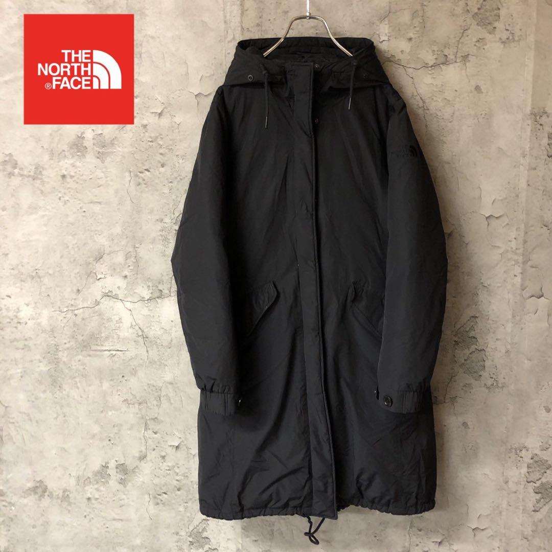 刺繍　肩ロゴ　ブラック　M ザノースフェイス　中綿　ナイロンコート