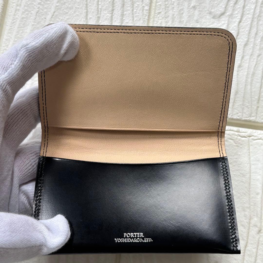 ポーター　PORTER　馬革　レザー　名刺入れ　カードケース　黒　吉田カバン