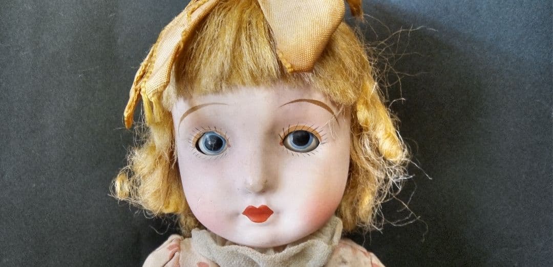 三越ドール　フラーティアイ　大正　昭和　サクラビスク　人形