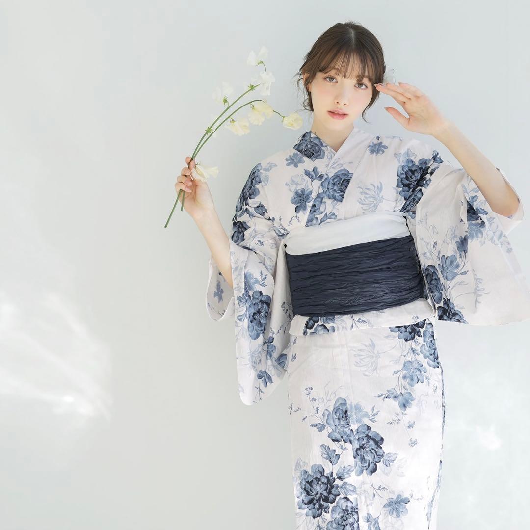 Dita 浴衣セット 水彩の勿忘草色