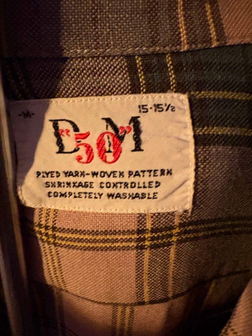 50s マドラスチェック　レーヨンシャツ　高配色