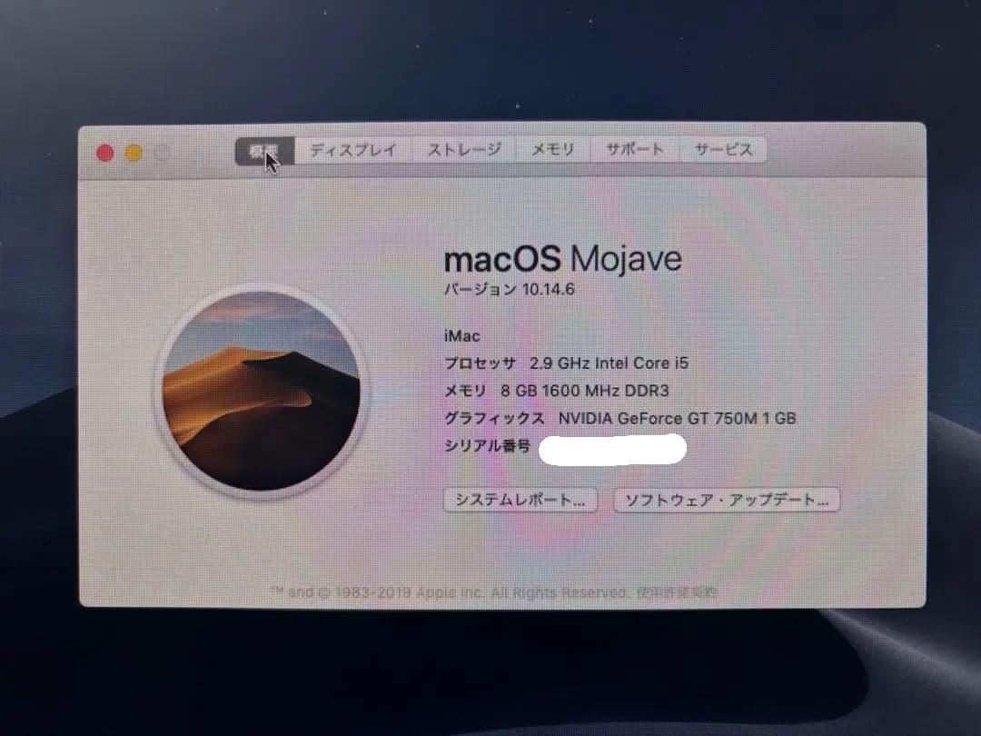 Apple iMac 2013 21.5インチ