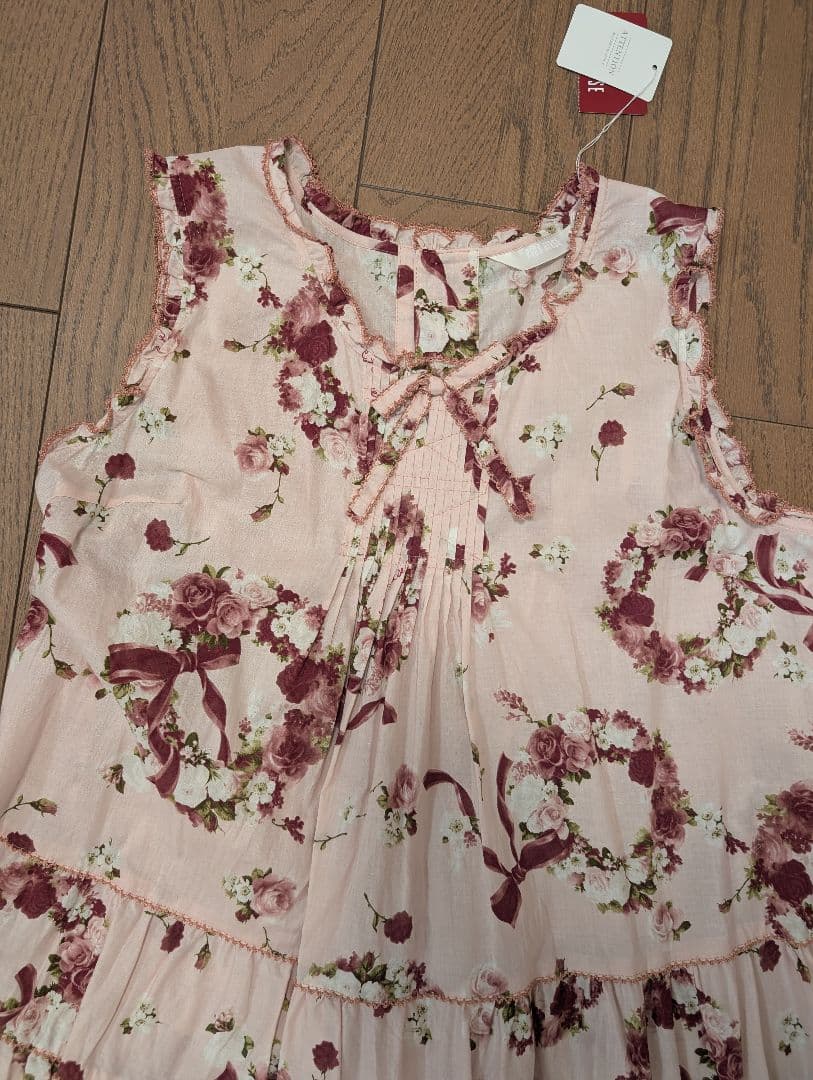 (未使用品タグ付き)ピンクハウス　ブーケとうさぎのミディワンピース