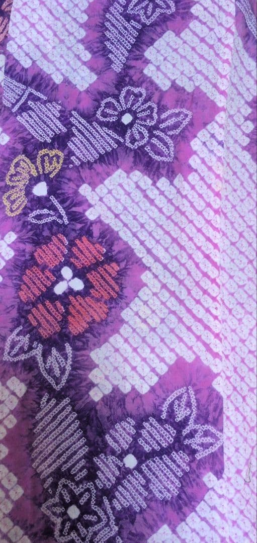 レアカラー　パープル系　有松鳴海絞り　浴衣　一着分のほどき