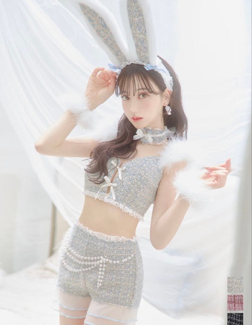 最終値下げ　シュガー　ファーツイードバニーセットアップ　xsサイズ