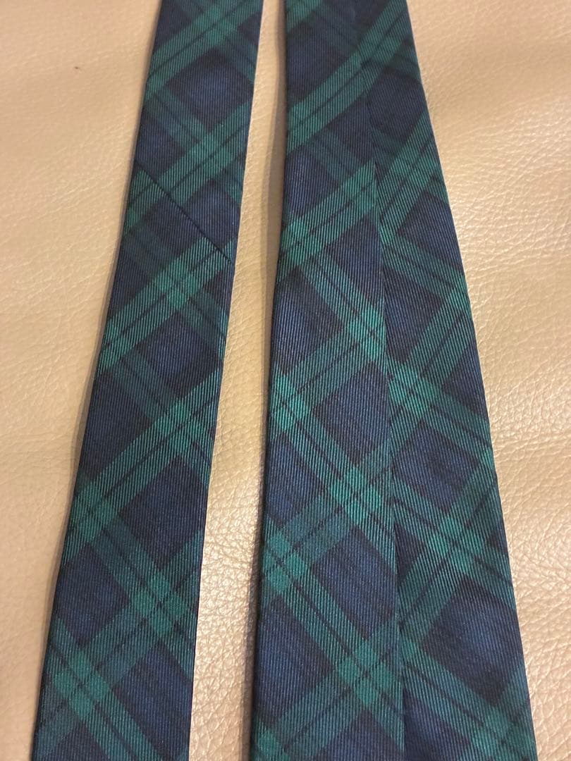 【未使用】ラルフローレン　ブラックウォッチ柄　プリントシルク　ネクタイ