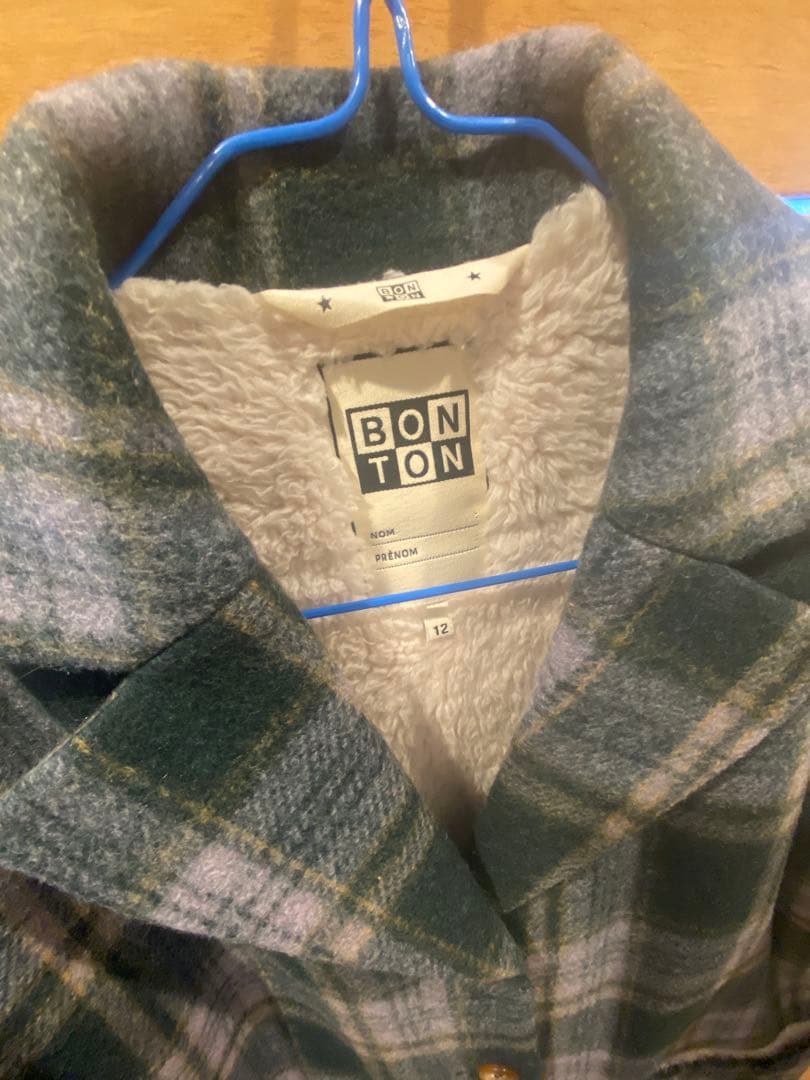 BONTON ボントン　ウール　キッズコート チェック 12A 150cm