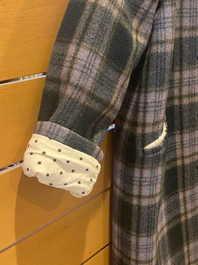 BONTON ボントン　ウール　キッズコート チェック 12A 150cm