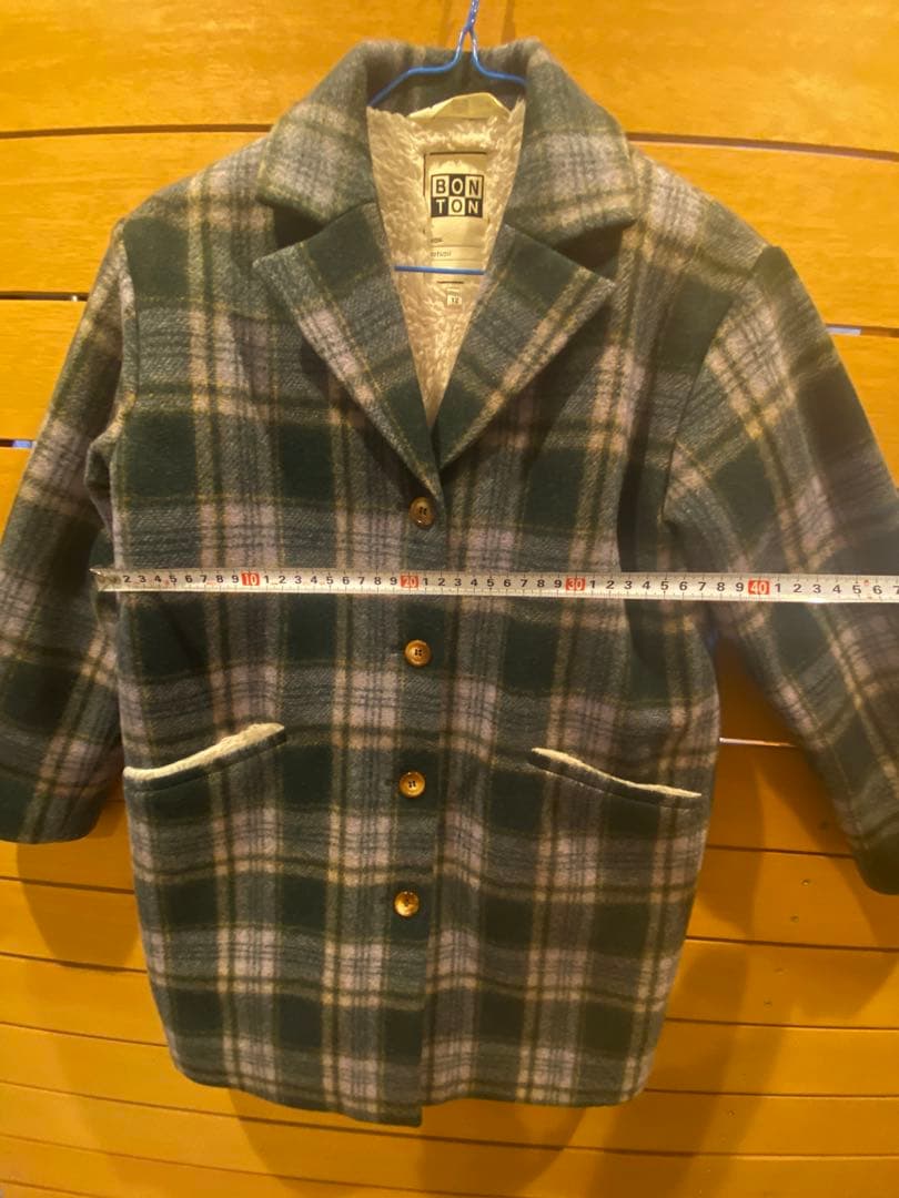 BONTON ボントン　ウール　キッズコート チェック 12A 150cm