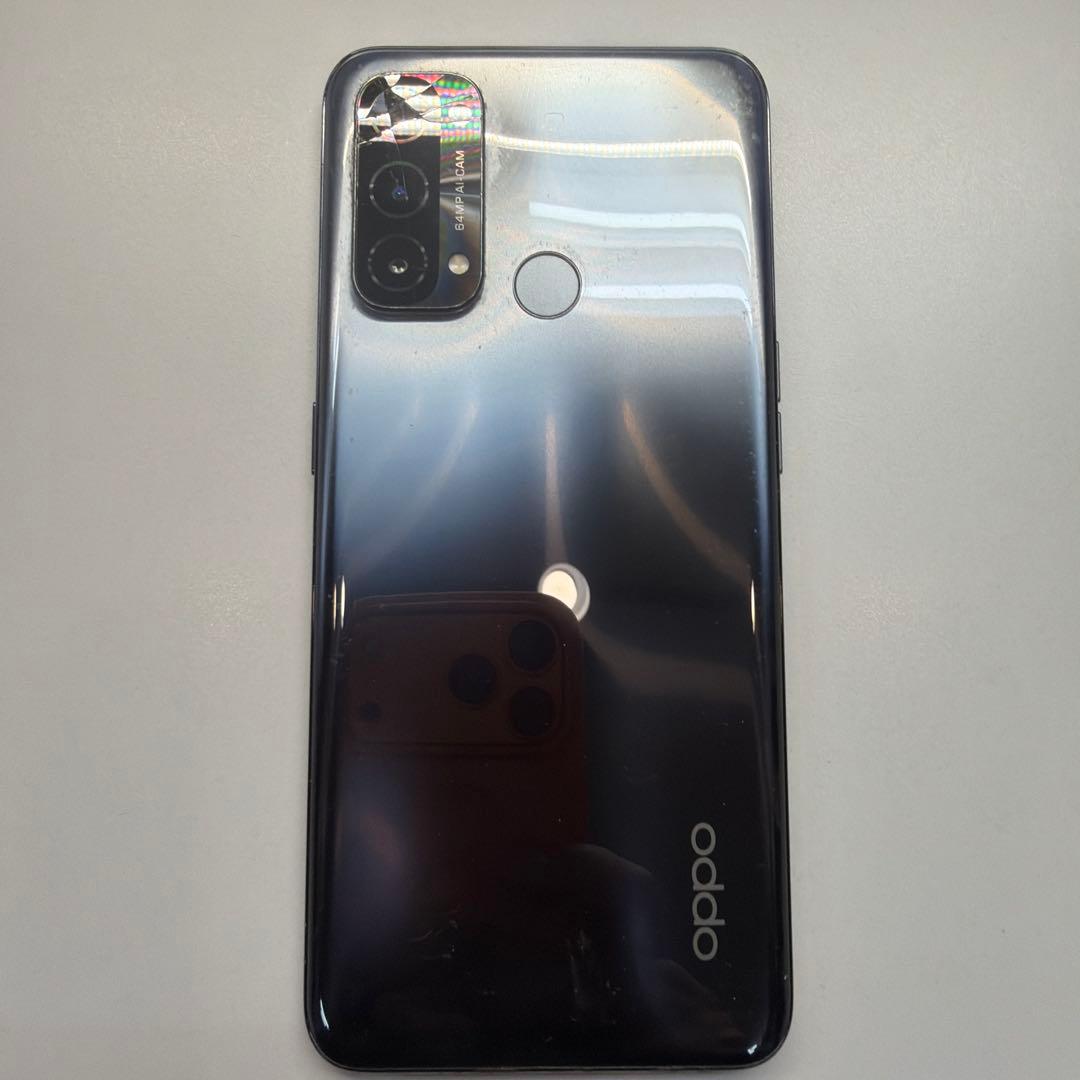 訳あり Oppo Reno5 A A103OP シルバーブラック レンズ割れ