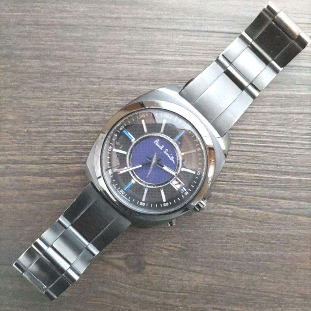 Paul Smith ソーラー電波腕時計 ブラック 【稼働品】