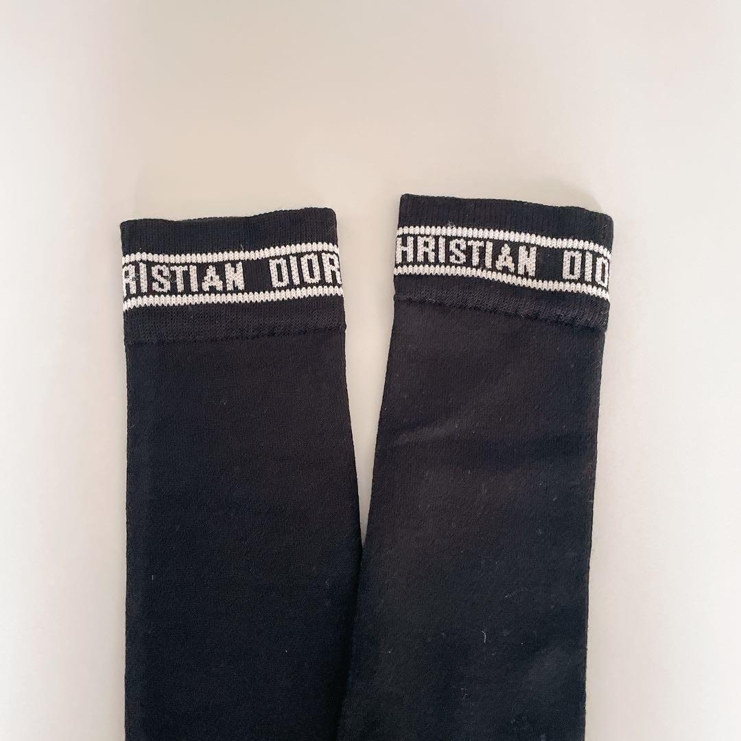 新品未使用✨DIOR ディオール ロゴ入り　ブラック　ロング　ソックス