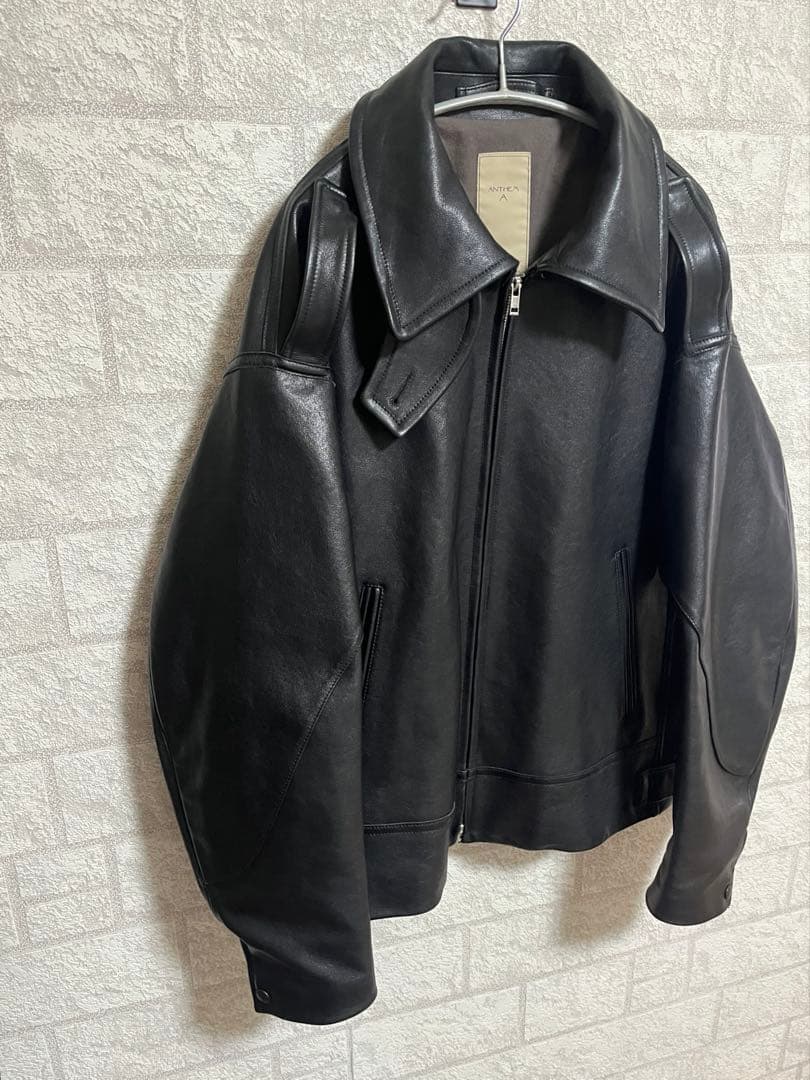 ジャケット・アウター ANTHEM A LAMB LEATHER MILITARY BLOUSON
