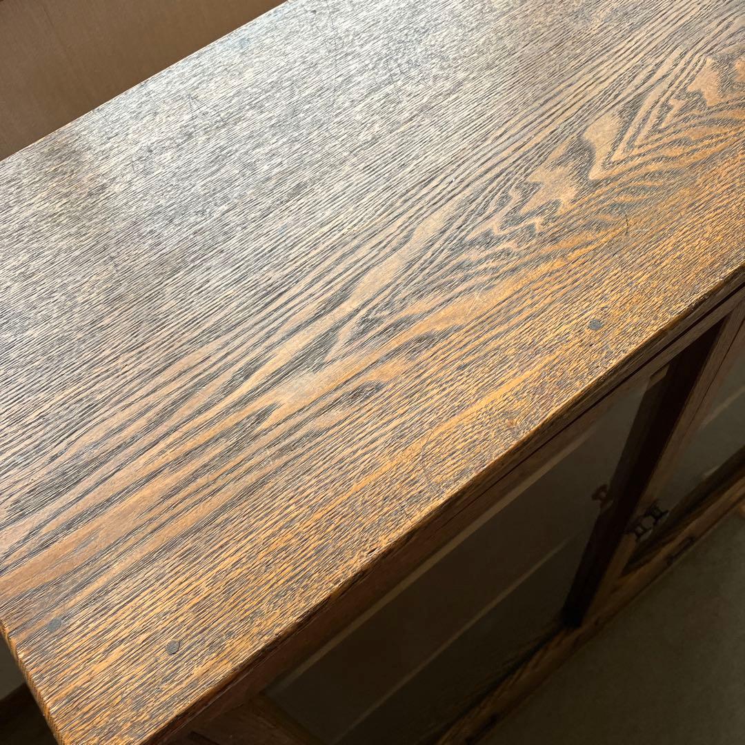 昭和レトロな引き出し付きガラス棚（飾り棚や本棚に）