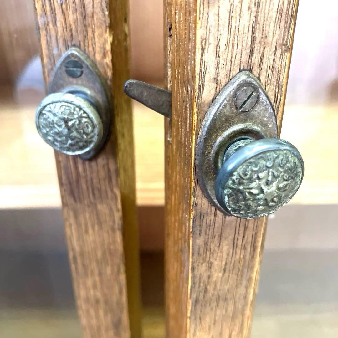 昭和レトロな引き出し付きガラス棚（飾り棚や本棚に）