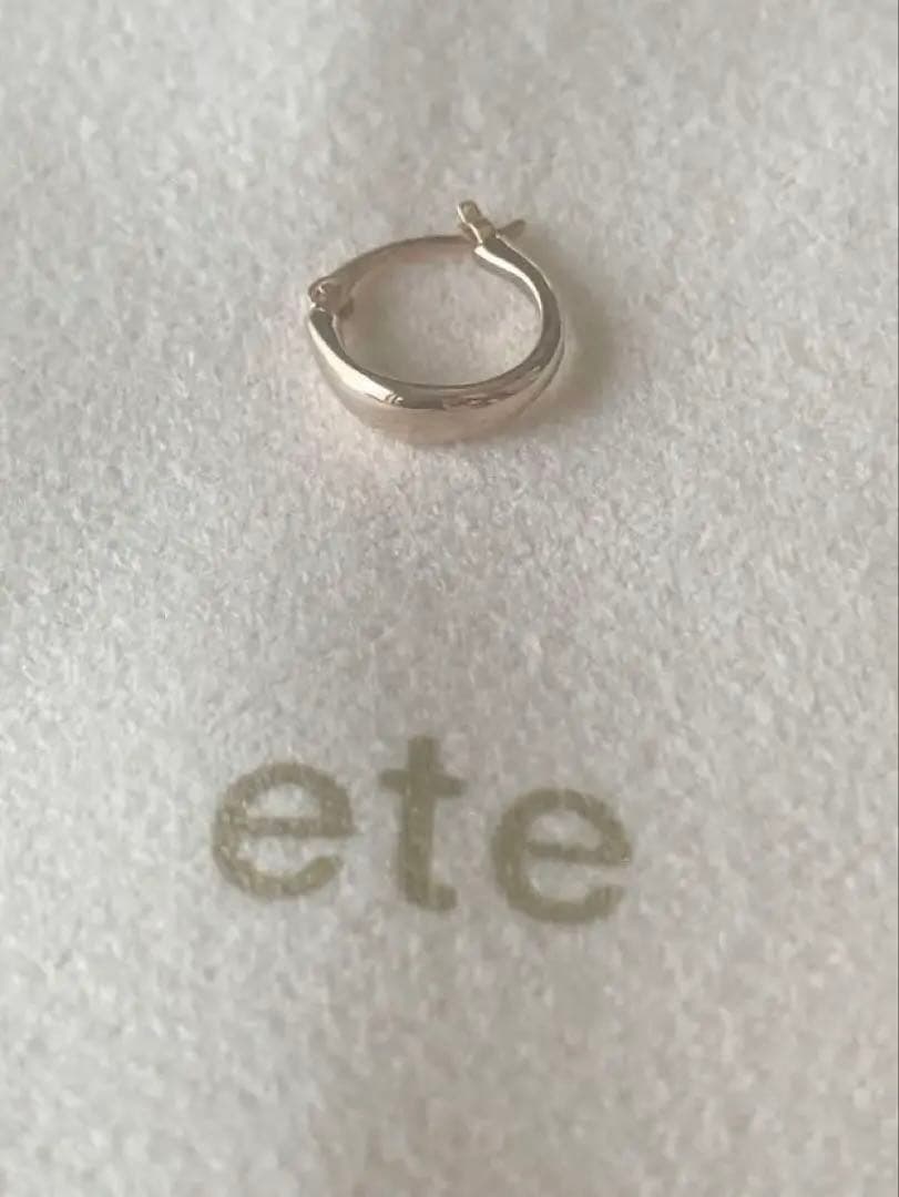 ete フープ ピアス (片耳分) K10 ピンクゴールド