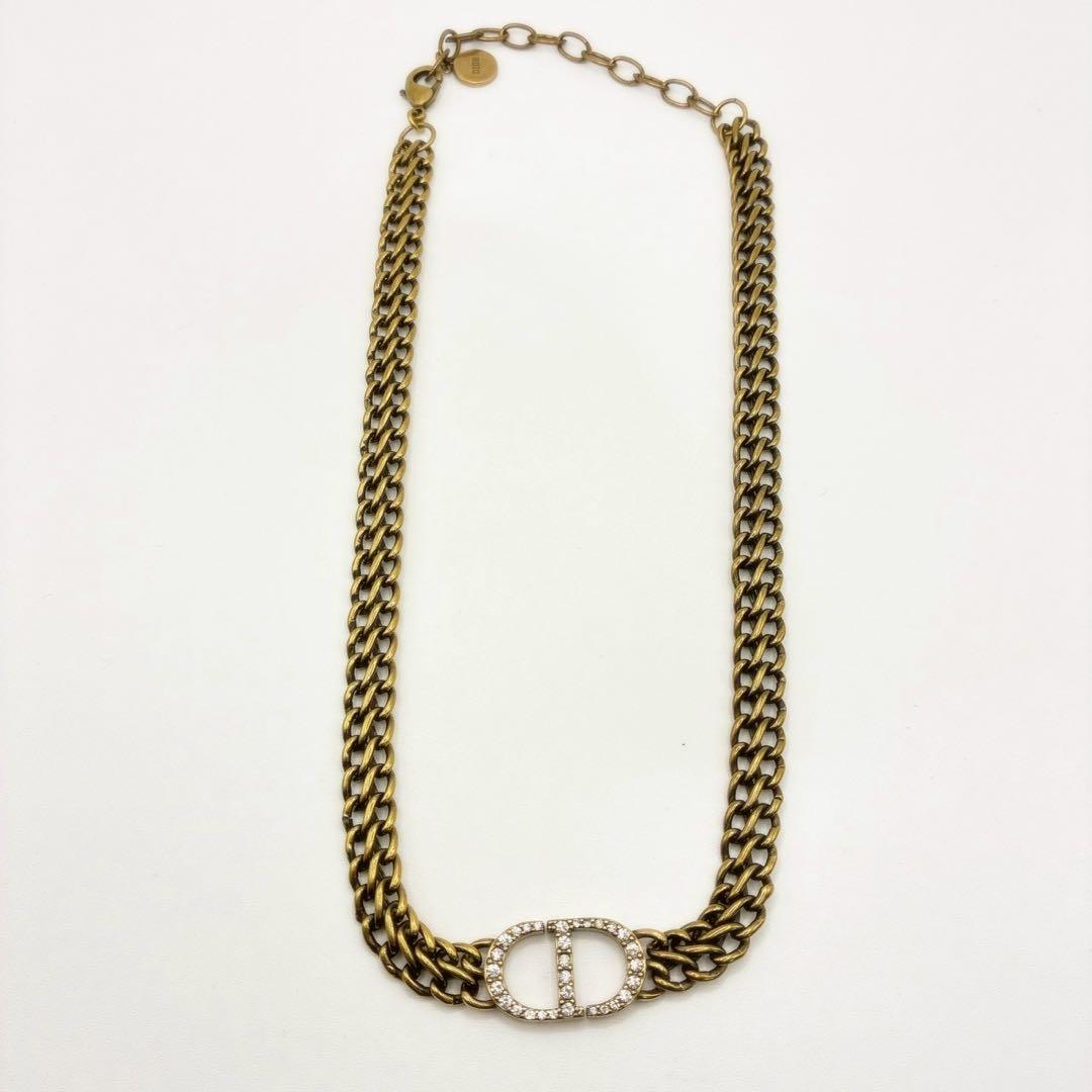 美品✨DIOR ネックレス アイコン チェーンリンク CD ラインストーン