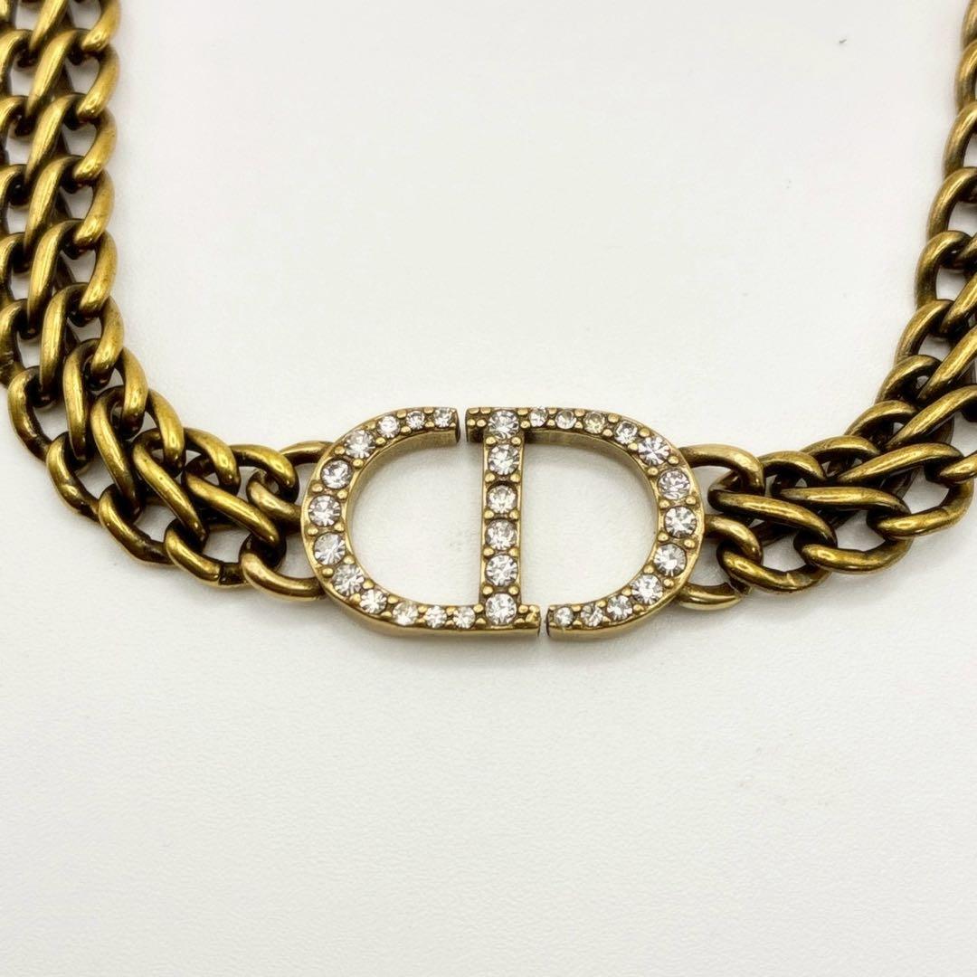 美品✨DIOR ネックレス アイコン チェーンリンク CD ラインストーン