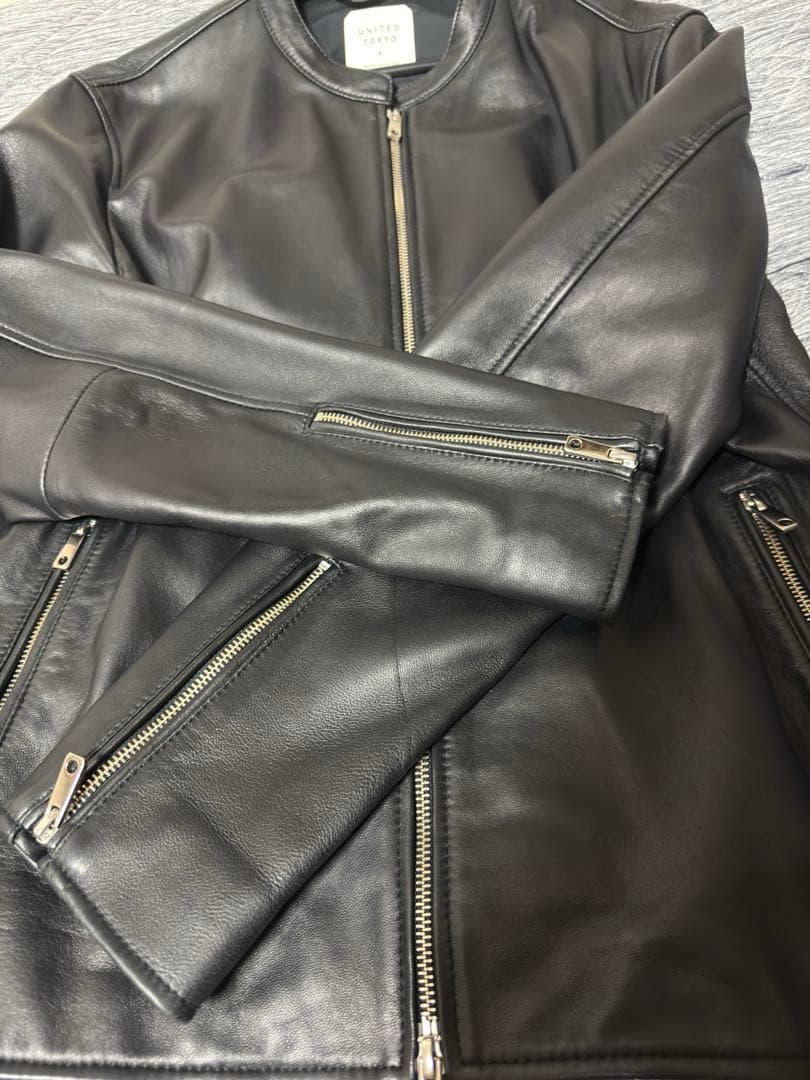UNITED TOKYO 羊革 ラムレザー シングルライダース 希少4(XL)