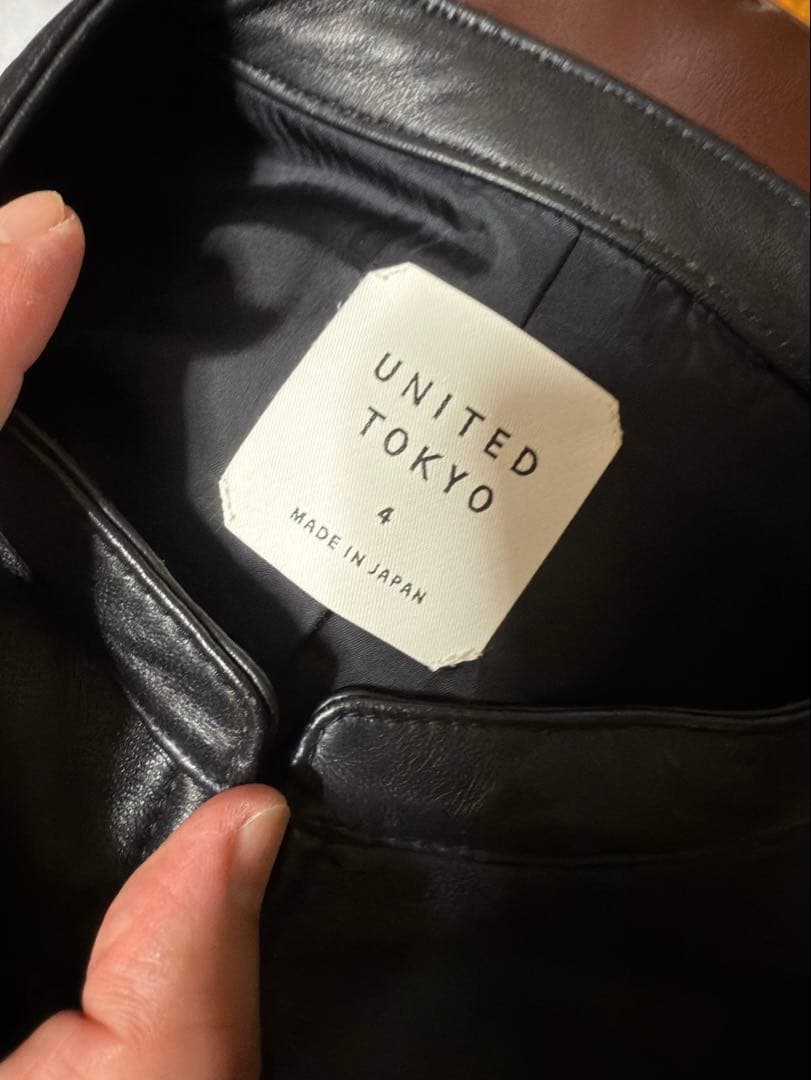 UNITED TOKYO 羊革 ラムレザー シングルライダース 希少4(XL)