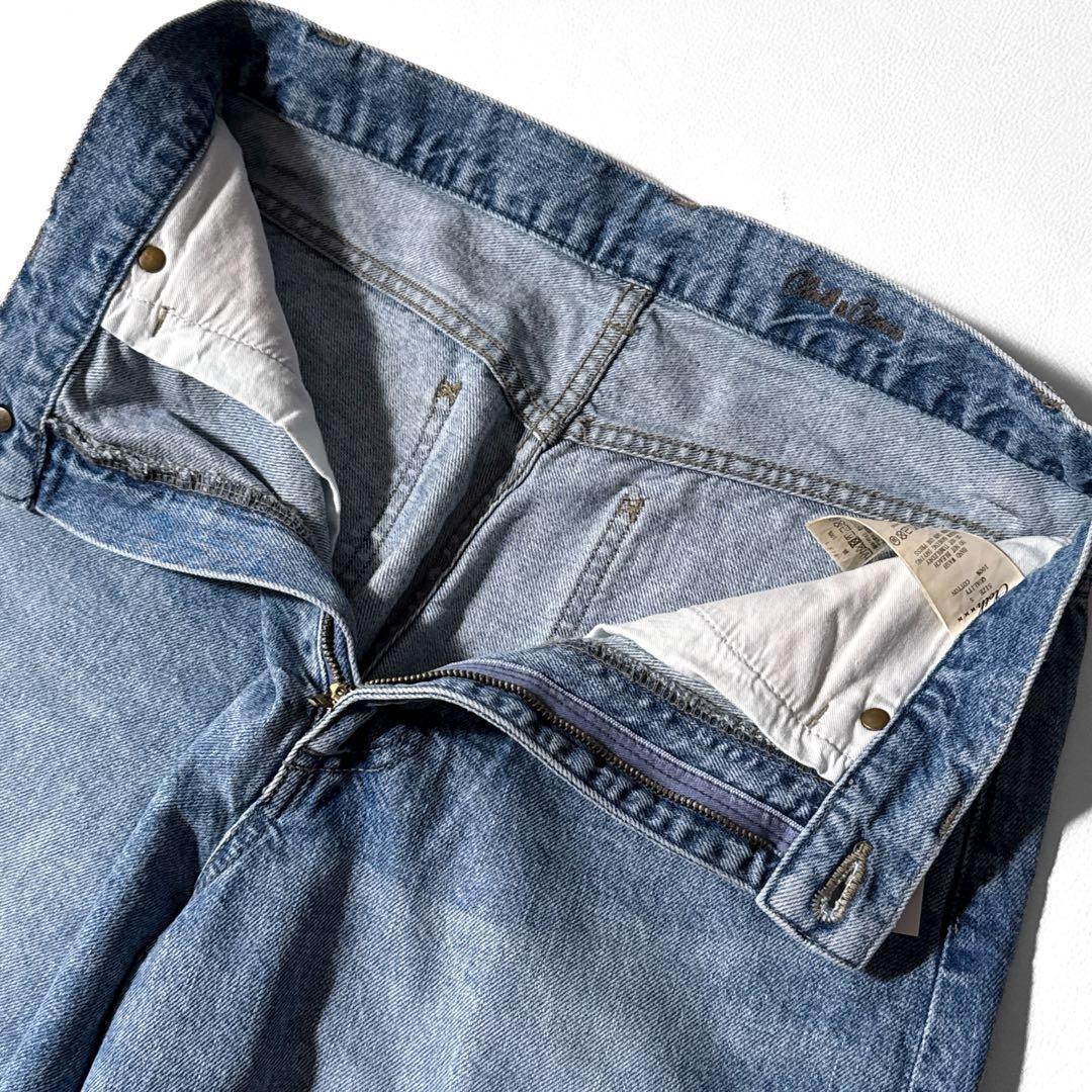 ハグオーワー Cloth&Cross 裾フリンジカーブデニム　バルーンデニム S