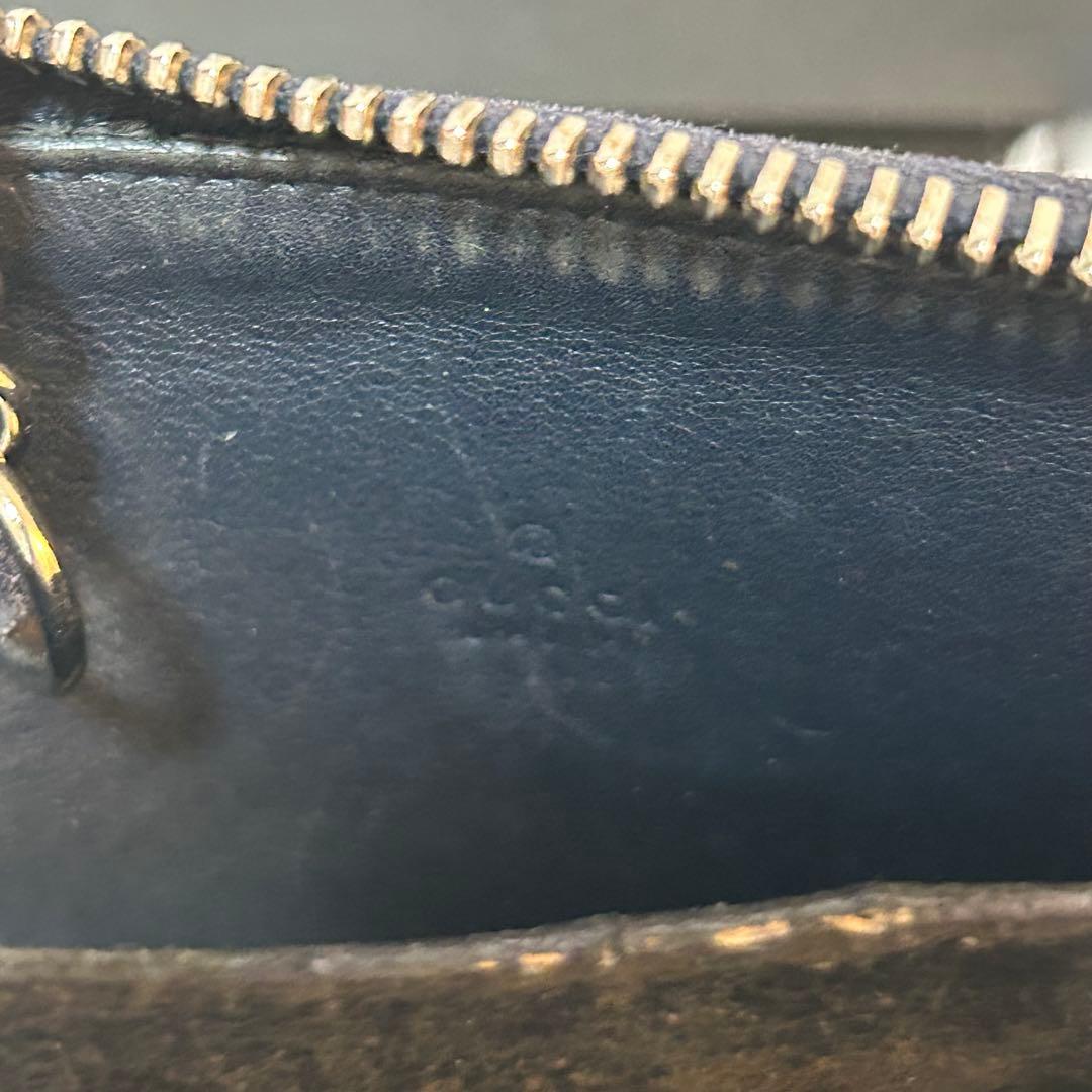 【美品✨マイクロシマ/希少】グッチ　GUCCI ネイビー　ケース　レザー