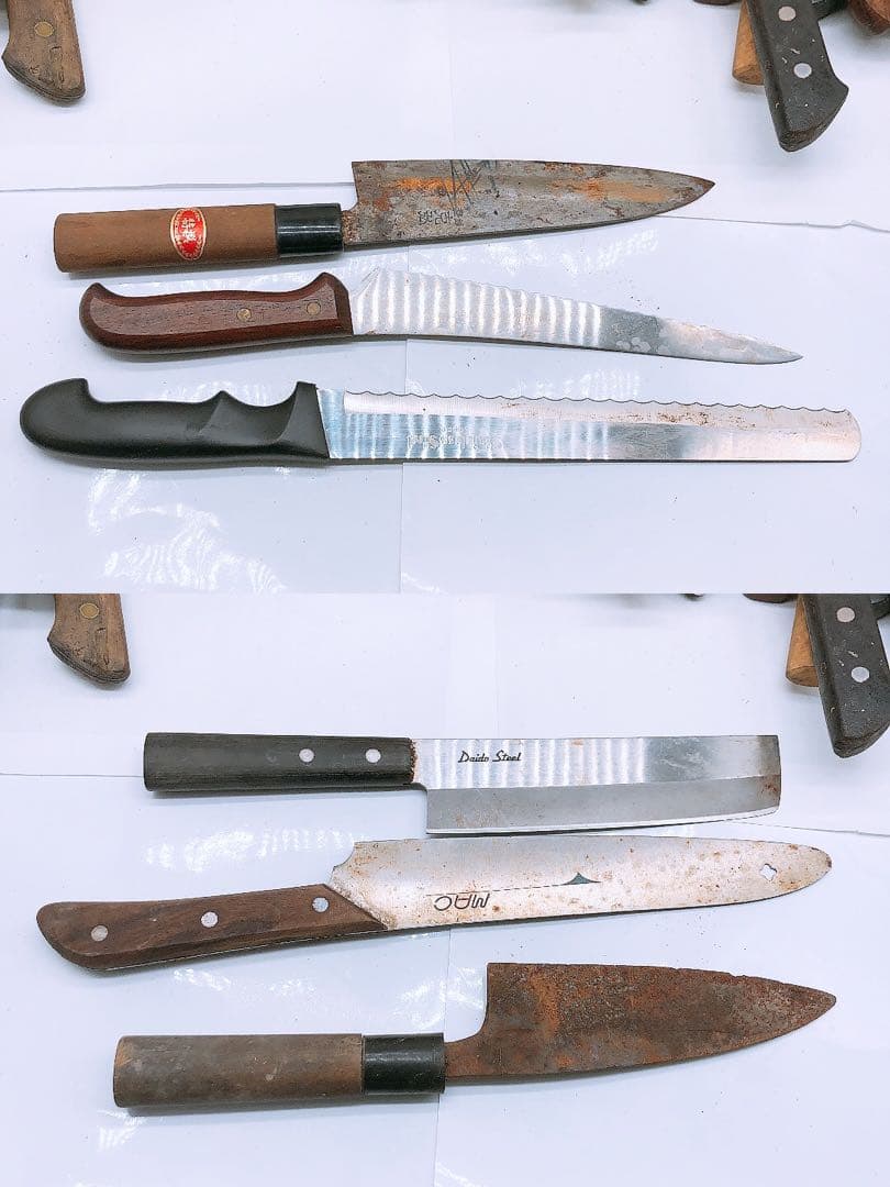ナ*ム様 包丁 60点以上 大量まとめ売り 和包丁 洋包丁 在銘あり 混在 中古
