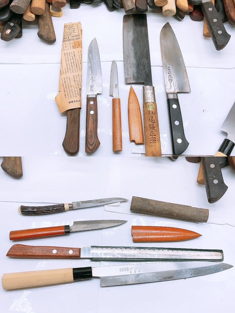ナ*ム様 包丁 60点以上 大量まとめ売り 和包丁 洋包丁 在銘あり 混在 中古