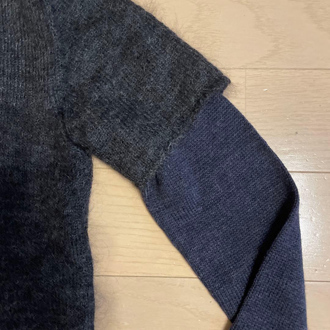 BOTTEGA VENETA 長袖レイヤードニット グレー✖️ネイビー S