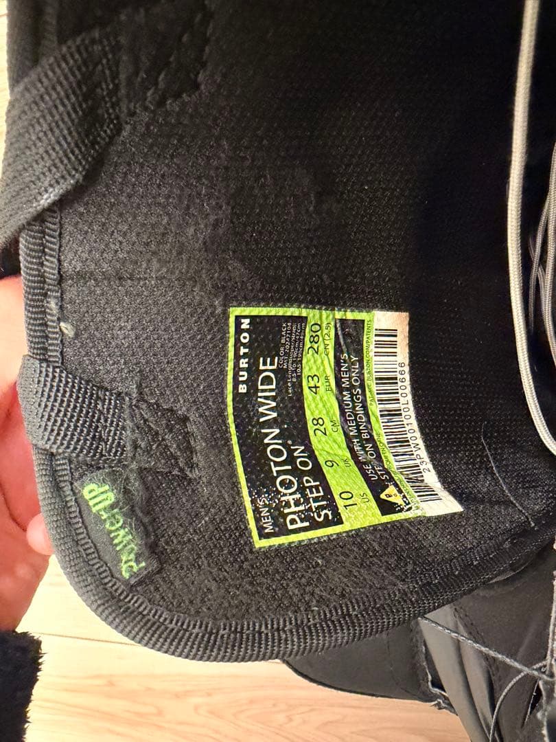 BURTON STEP ON PHOTON WIDE 28cm 中古品 ＳＥＴ