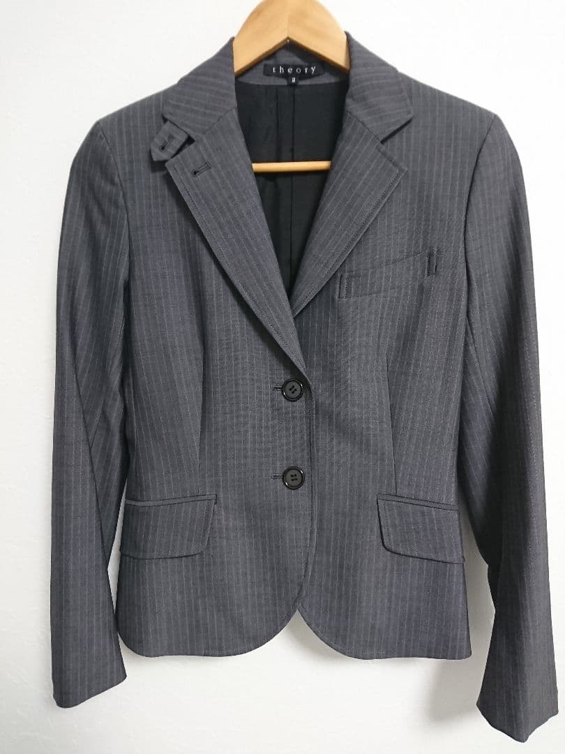 theoryストライプパンツスーツ ジャケット2サイズ　パンツX0