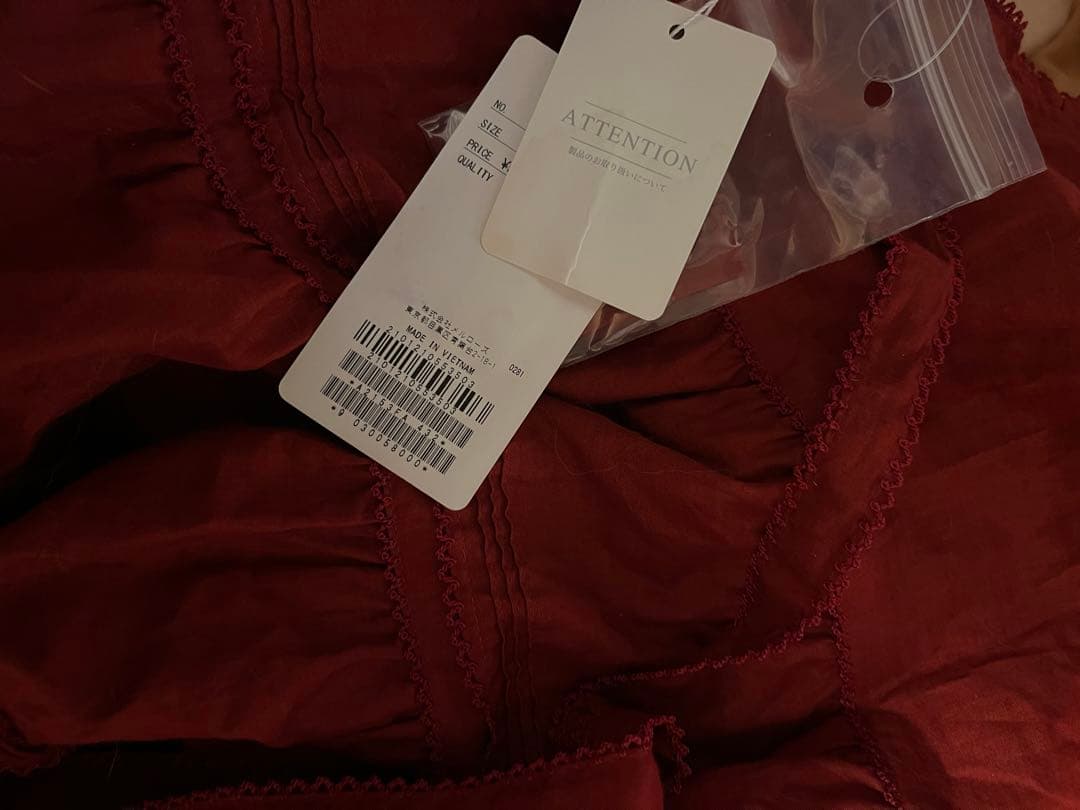 タグ付き新品未使用　ピンクハウス　たくし上げリボン付きローンタブリエ