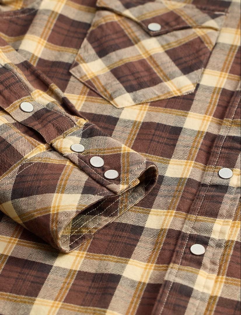 「新品タグ付き 」 スリム フィット チェック ウエスタン シャツ RRL