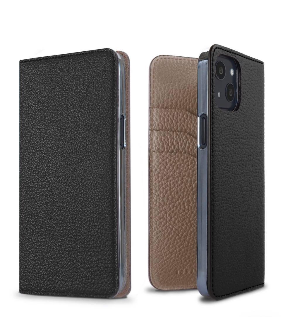 (iPhone 13) スマホケース ブラック×エトープ　BONAVENTURA