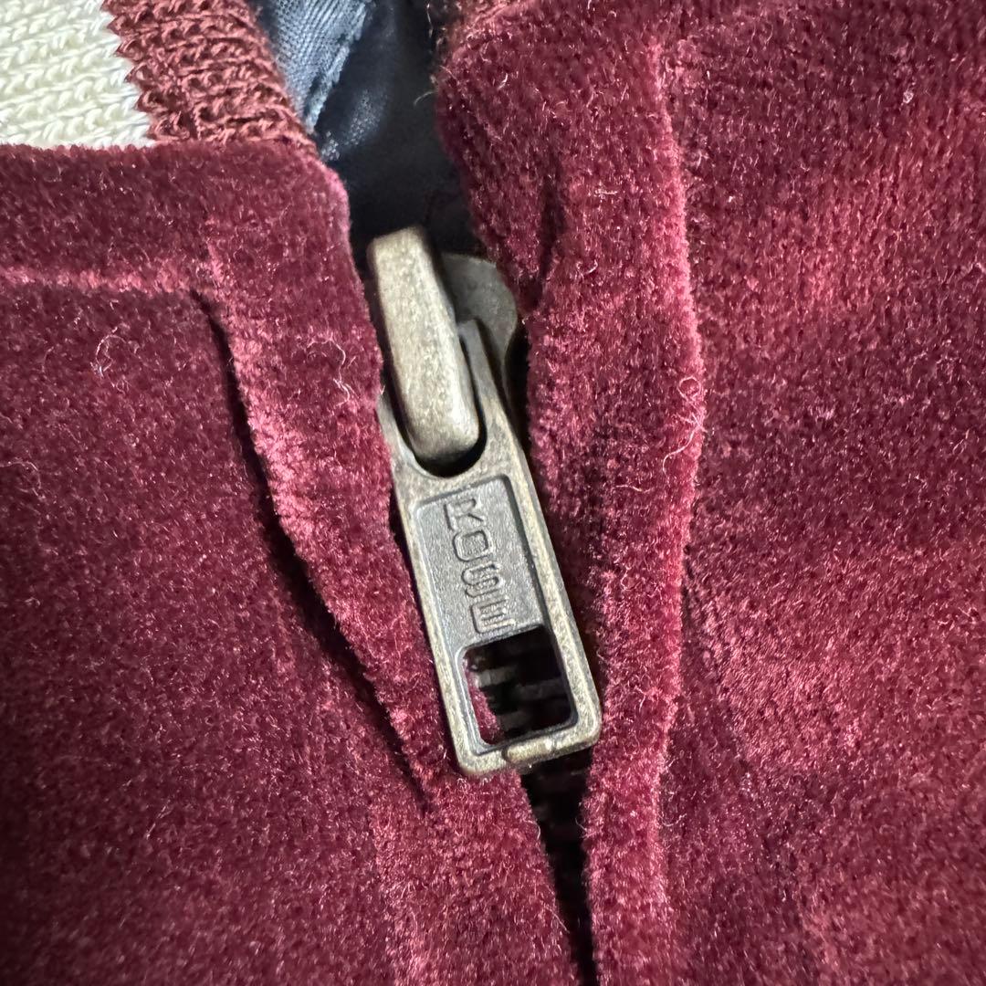 80s スカジャン　別珍　ROSEジッパー　Mサイズ　刺繍　横須賀