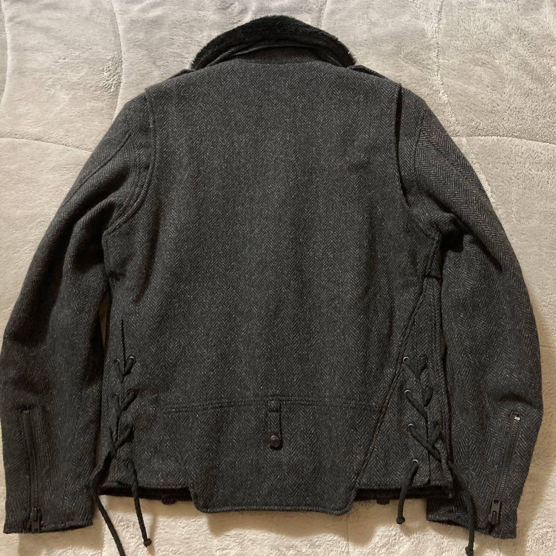 美品　ネイバーフッド×ショット レオパードライナー ウール ダブルライダース