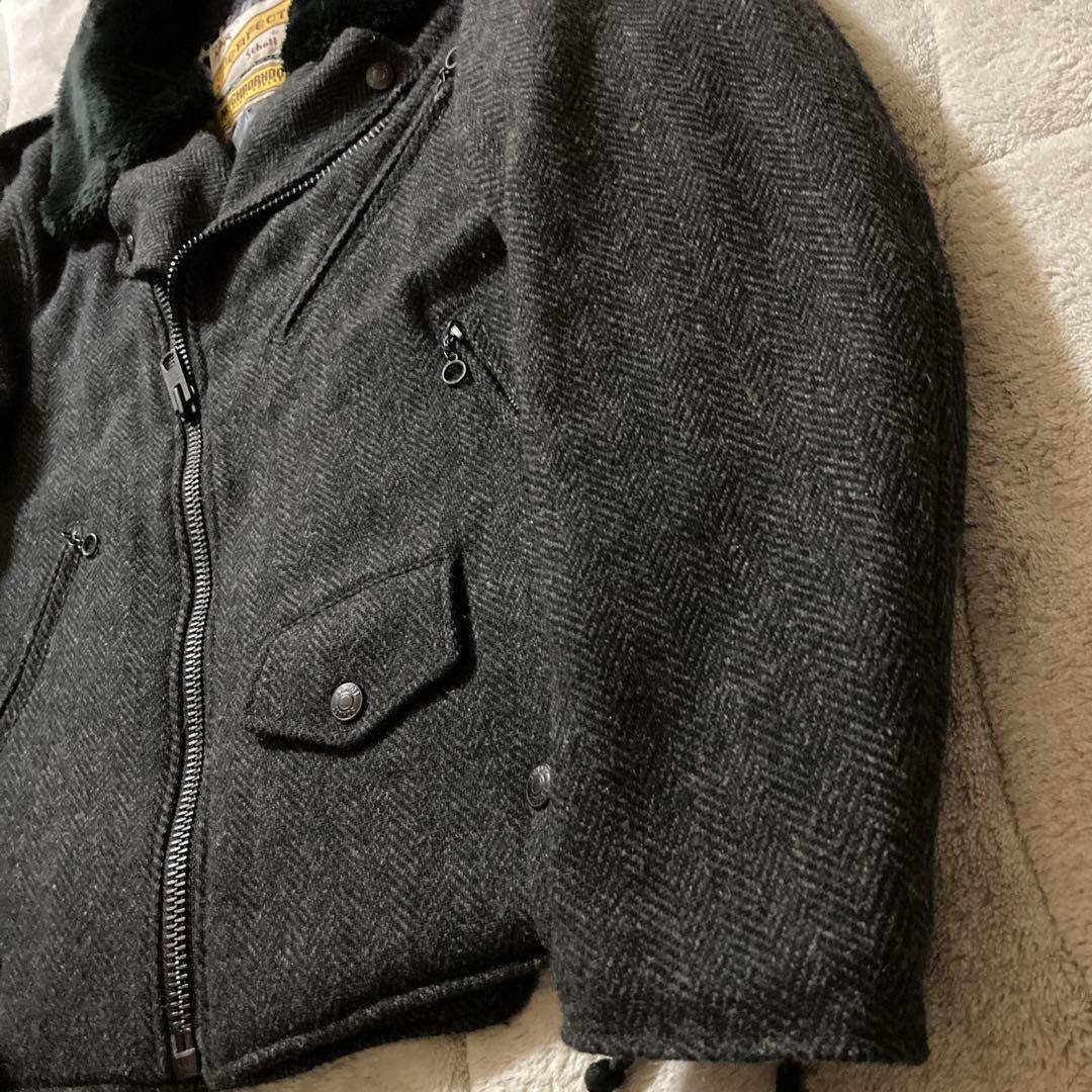 美品　ネイバーフッド×ショット レオパードライナー ウール ダブルライダース