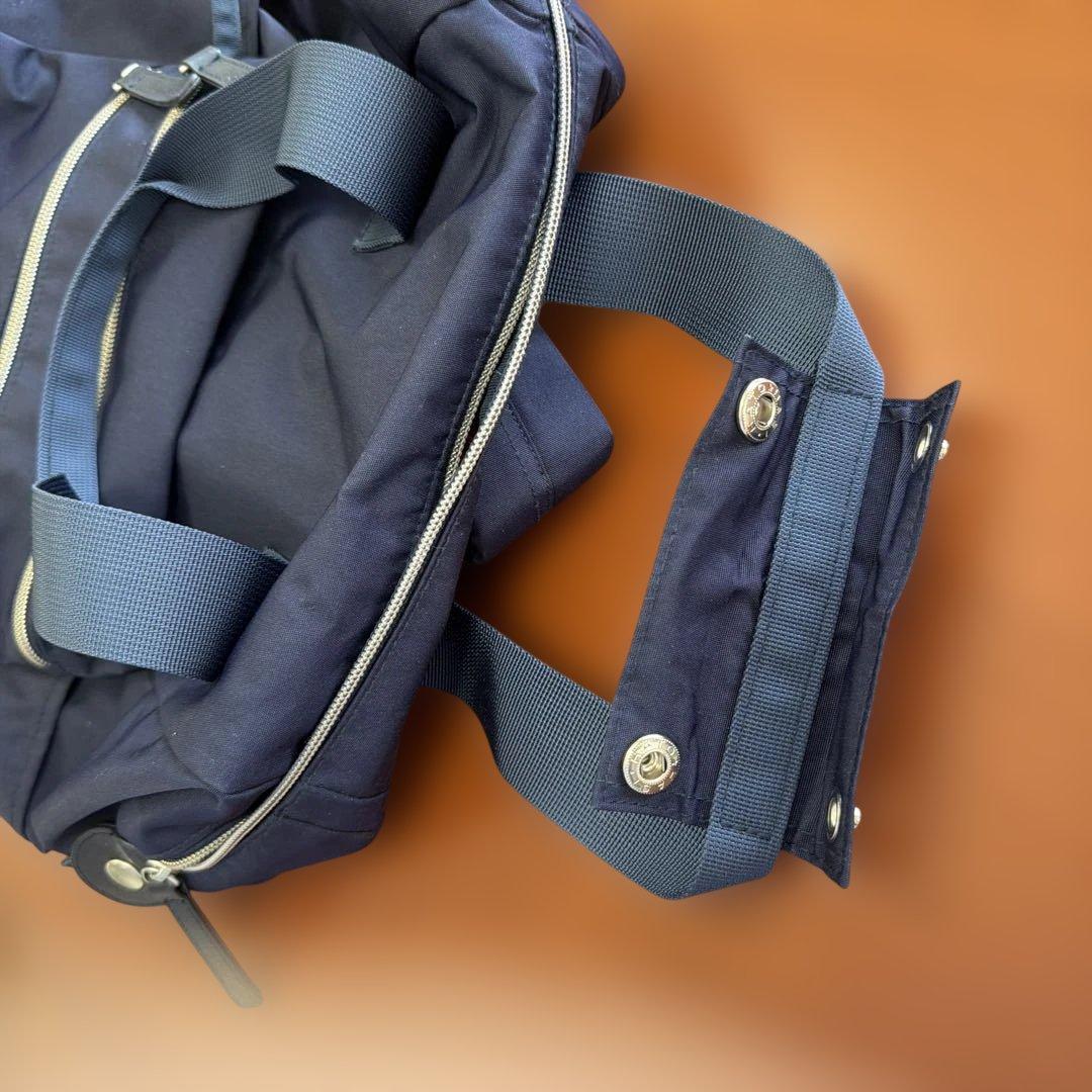 【美品】ファミリア　マザーズバッグ リュック　ポーチ　ネイビー 　2way