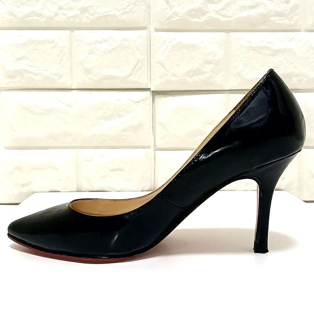 ヒール高8.5cm★ルブタン　レッドソール　ポインテッドトゥ　エナメル　パンプス