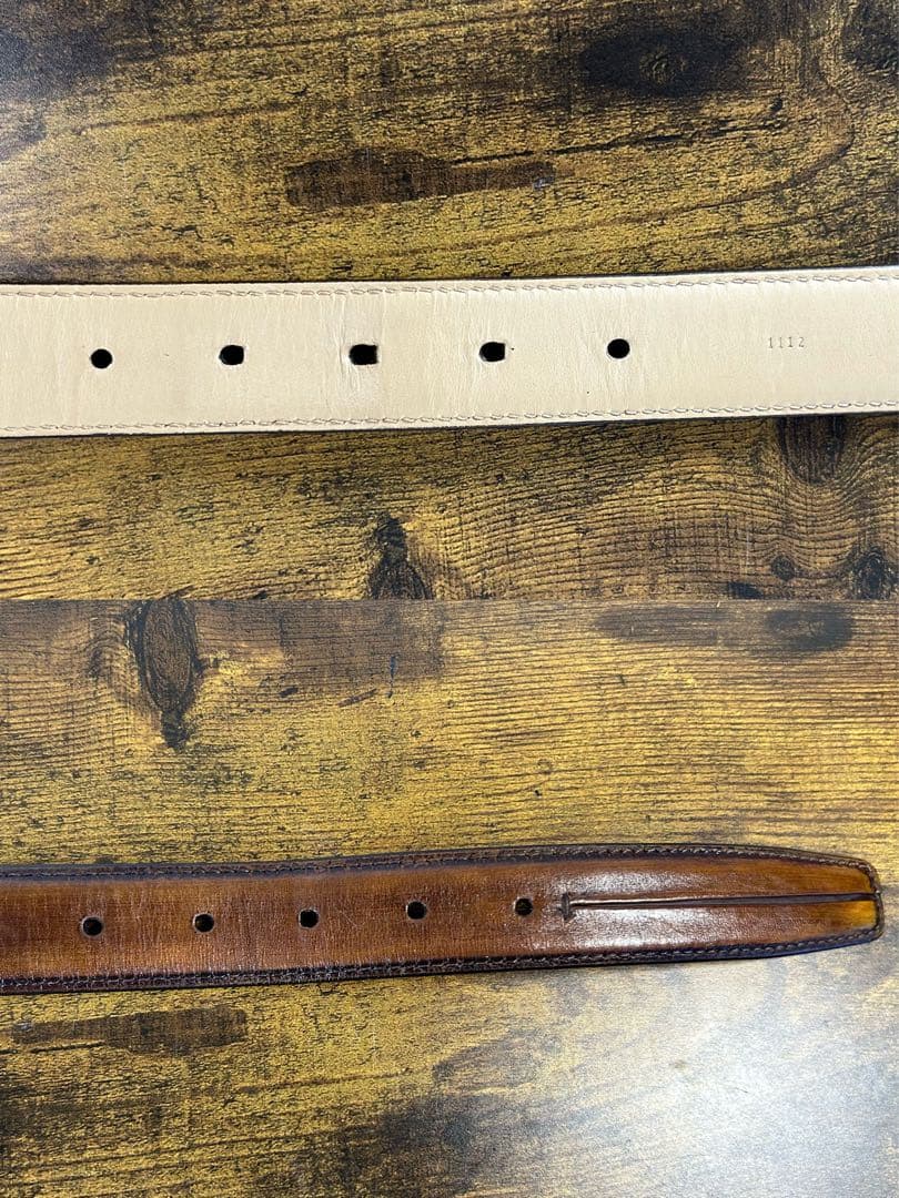 美品　10.6万　Berluti ヴェネチアレザー ベルト 90/36 オルガ期