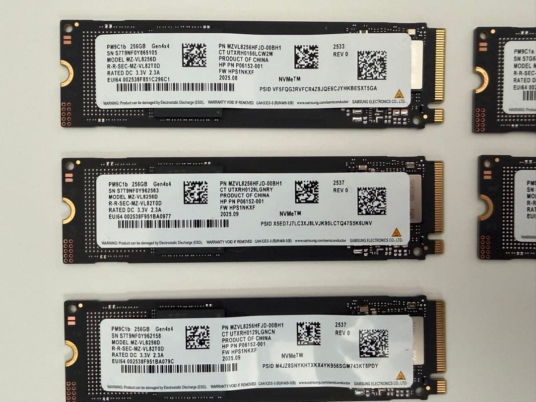 新品 M.2 SSD SAMSUNG 256GB 5枚