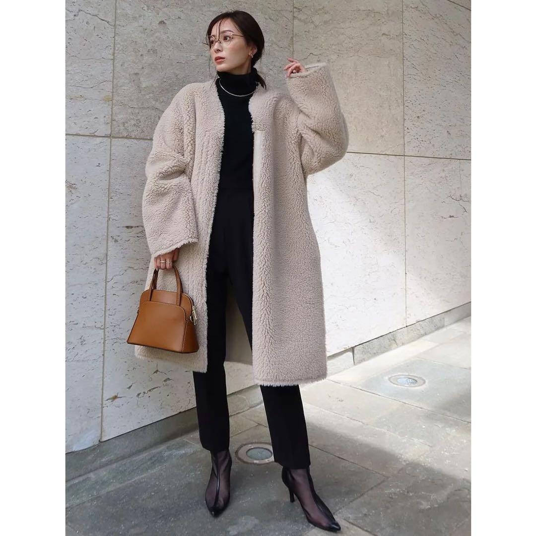 【美品】anuans アニュアンス ボンディングボアコート