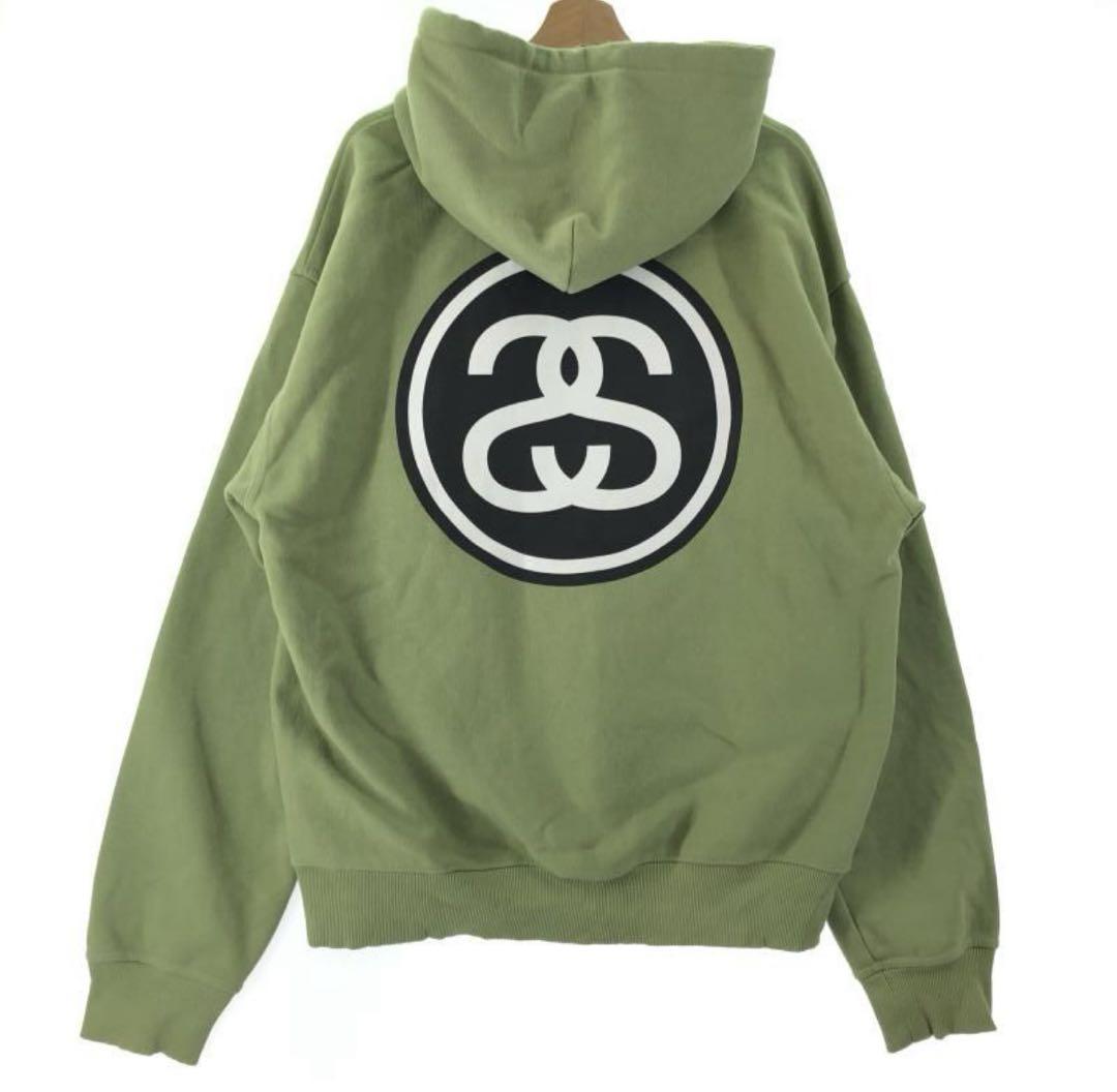 STUSSY SS Link full zip hooded パーカーL