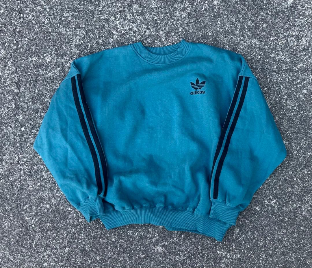 り*様 adidas ターコイズ スウェット Mサイズ 90s