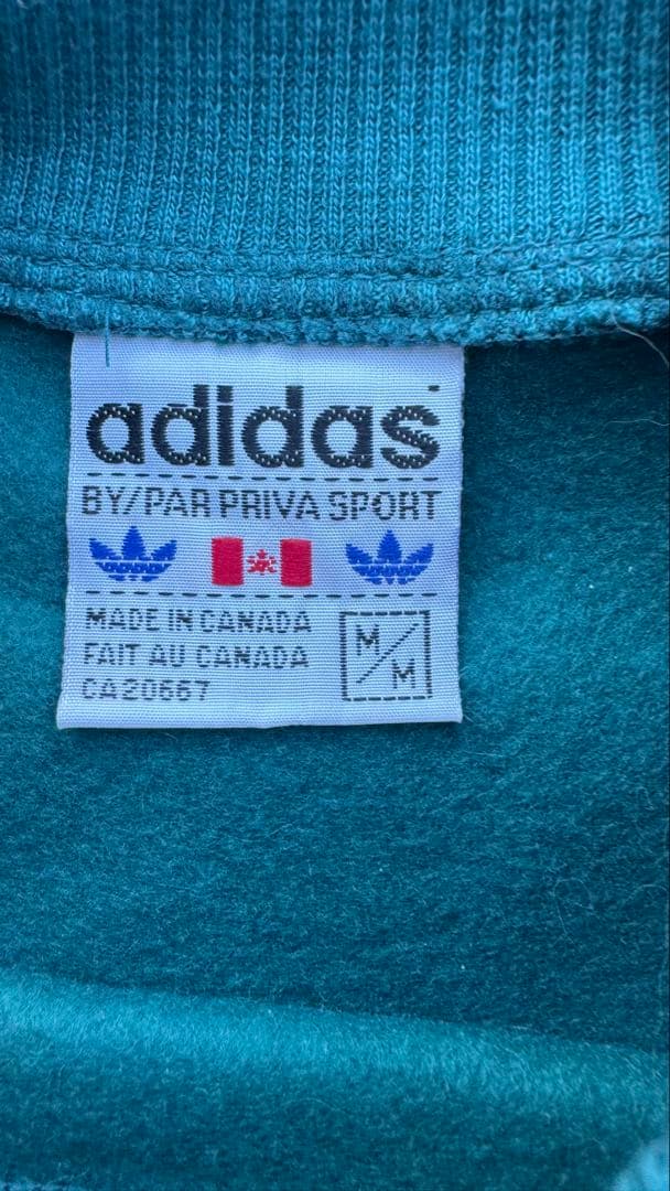 り*様 adidas ターコイズ スウェット Mサイズ 90s