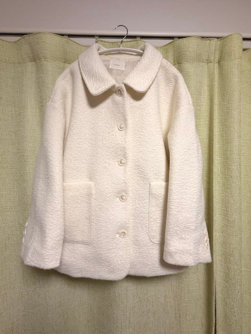 hinari♡ステンカラーシャギーミドルコート