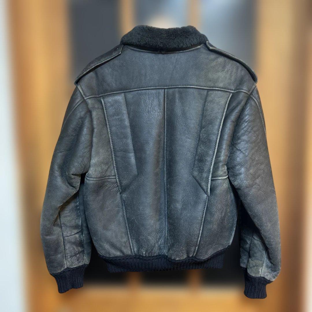 **中様 G.L. BOWRON 羊革 ムートン フライトジャケット 40